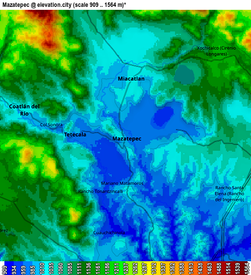 Zoom OUT 2x Mazatepec, Mexico elevation map