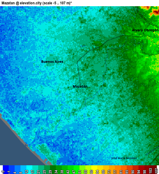 Zoom OUT 2x Mazatán, Mexico elevation map