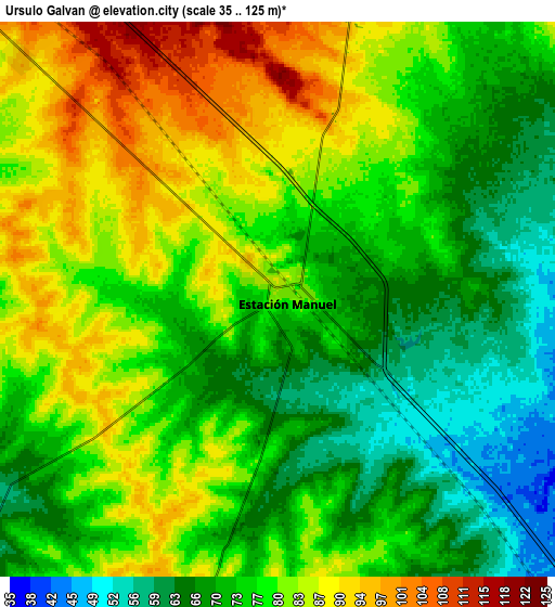 Zoom OUT 2x Ursulo Galván, Mexico elevation map