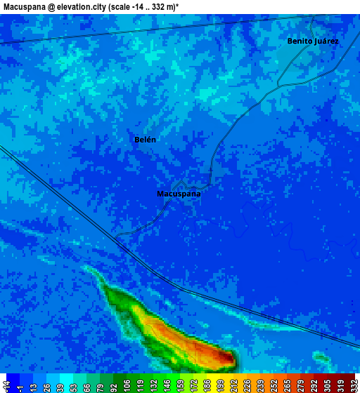 Zoom OUT 2x Macuspana, Mexico elevation map
