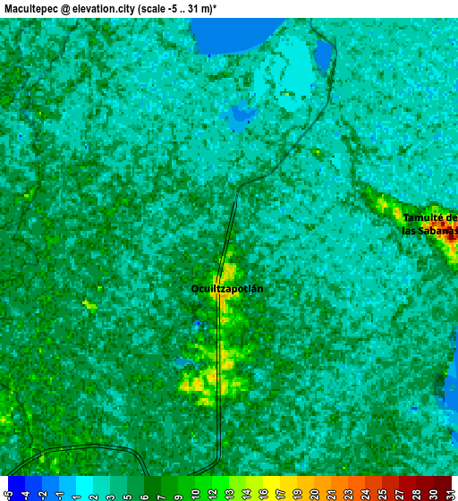 Zoom OUT 2x Macultepec, Mexico elevation map