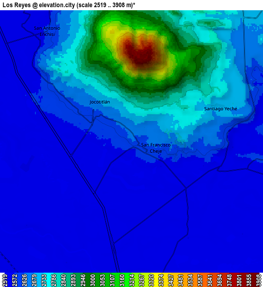 Zoom OUT 2x Los Reyes, Mexico elevation map