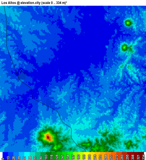 Zoom OUT 2x Los Altos, Mexico elevation map