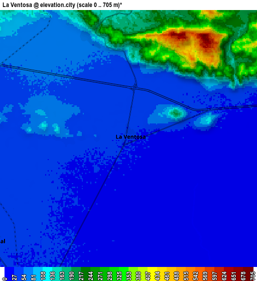 Zoom OUT 2x La Ventosa, Mexico elevation map