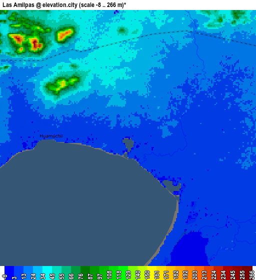 Zoom OUT 2x Las Amilpas, Mexico elevation map