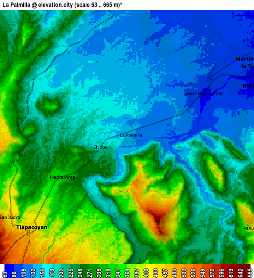 Zoom OUT 2x La Palmilla, Mexico elevation map