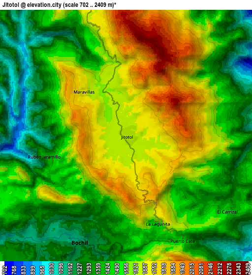 Zoom OUT 2x Jitotol, Mexico elevation map