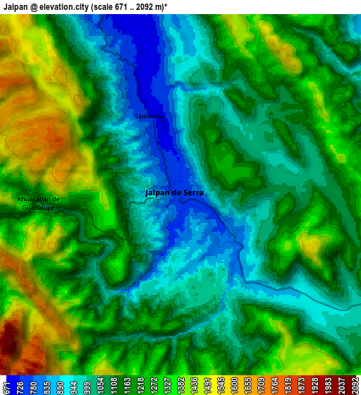 Zoom OUT 2x Jalpan, Mexico elevation map