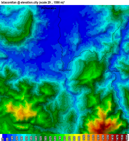 Zoom OUT 2x Ixtacomitán, Mexico elevation map