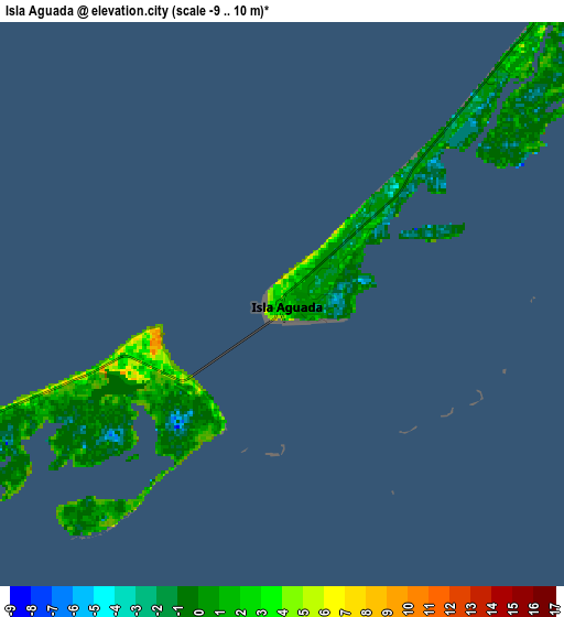 Zoom OUT 2x Isla Aguada, Mexico elevation map