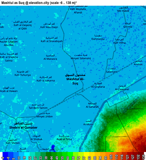 Zoom OUT 2x Mashtūl as Sūq, Egypt elevation map