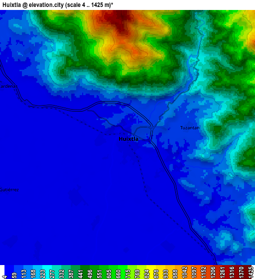 Zoom OUT 2x Huixtla, Mexico elevation map