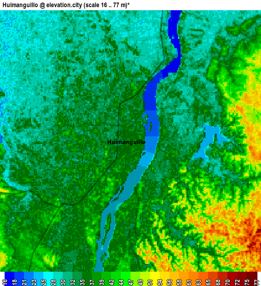 Zoom OUT 2x Huimanguillo, Mexico elevation map