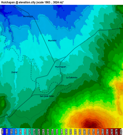 Zoom OUT 2x Huichapan, Mexico elevation map