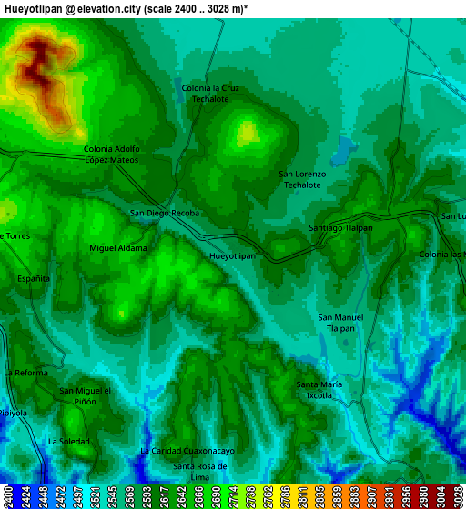 Zoom OUT 2x Hueyotlipan, Mexico elevation map