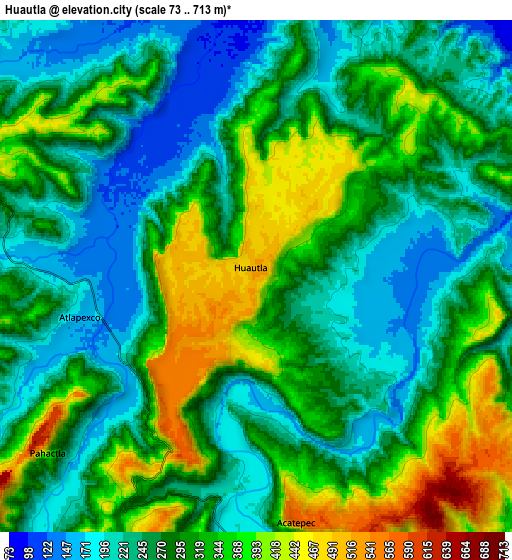 Zoom OUT 2x Huautla, Mexico elevation map