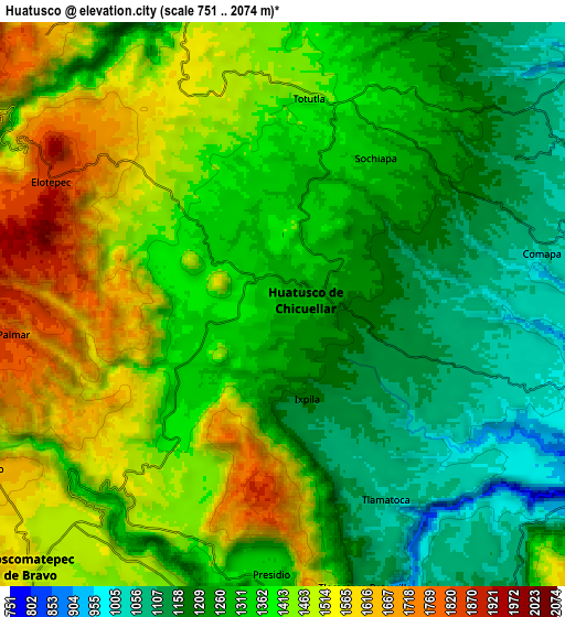 Zoom OUT 2x Huatusco, Mexico elevation map