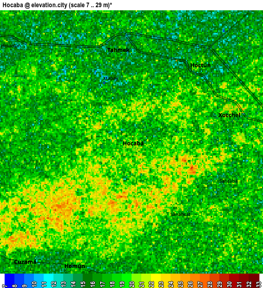 Zoom OUT 2x Hocaba, Mexico elevation map