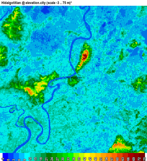 Zoom OUT 2x Hidalgotitlán, Mexico elevation map