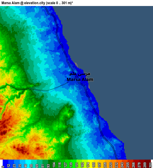 Zoom OUT 2x Marsa Alam, Egypt elevation map