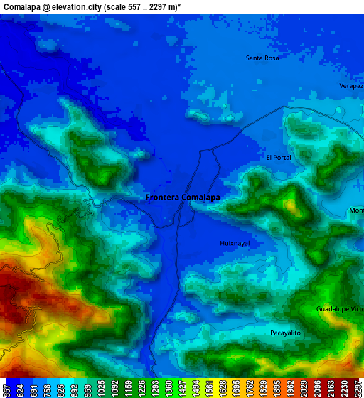 Zoom OUT 2x Comalapa, Mexico elevation map