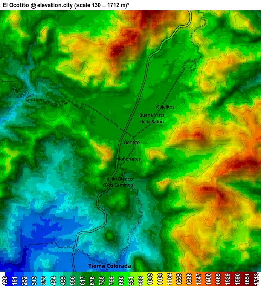 Zoom OUT 2x El Ocotito, Mexico elevation map