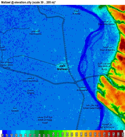 Zoom OUT 2x Mallawī, Egypt elevation map