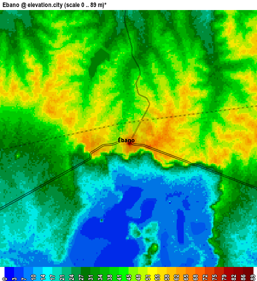 Zoom OUT 2x Ébano, Mexico elevation map