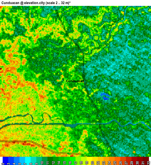 Zoom OUT 2x Cunduacán, Mexico elevation map