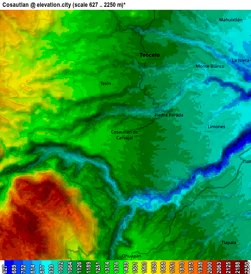 Zoom OUT 2x Cosautlán, Mexico elevation map