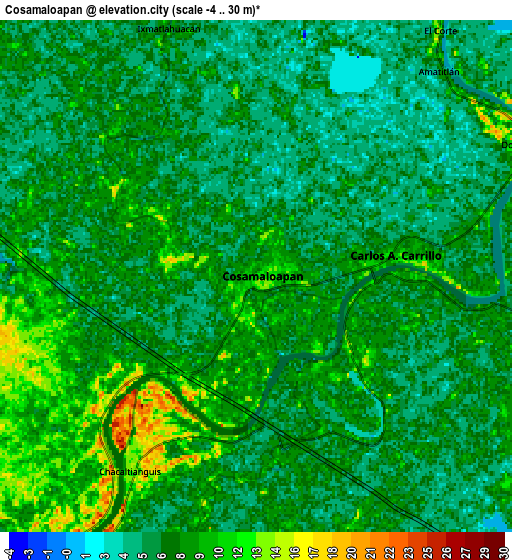 Zoom OUT 2x Cosamaloapan, Mexico elevation map