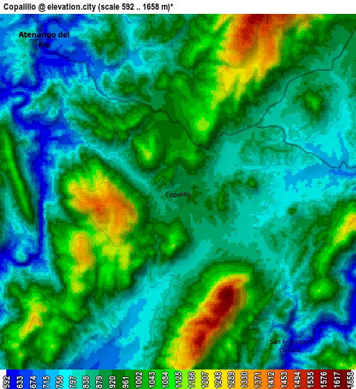 Zoom OUT 2x Copalillo, Mexico elevation map