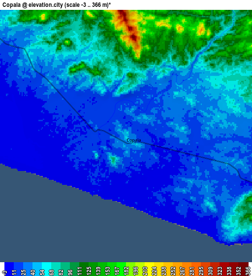 Zoom OUT 2x Copala, Mexico elevation map