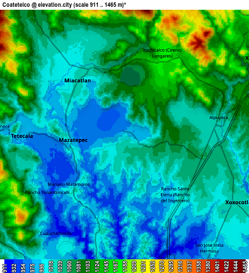 Zoom OUT 2x Coatetelco, Mexico elevation map