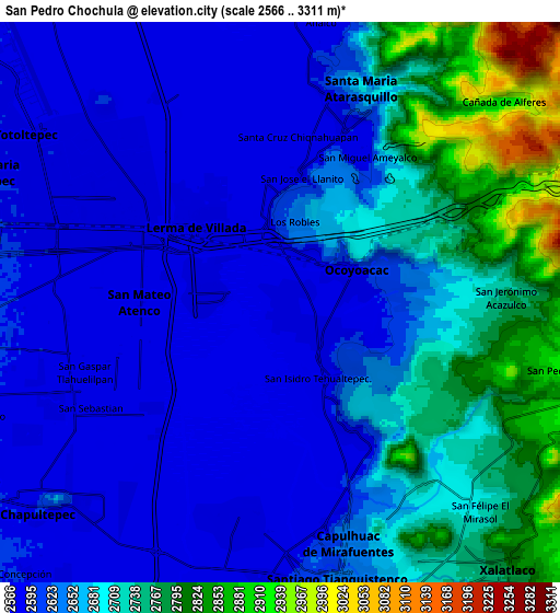 Zoom OUT 2x San Pedro Chochula, Mexico elevation map