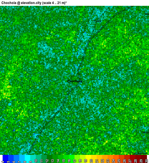 Zoom OUT 2x Chochola, Mexico elevation map
