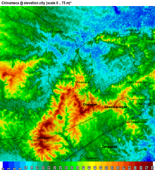 Zoom OUT 2x Chinameca, Mexico elevation map