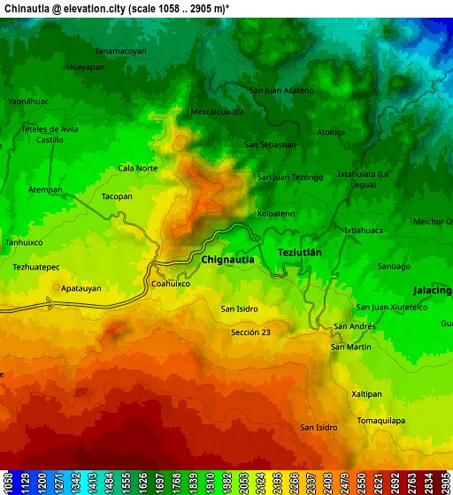 Zoom OUT 2x Chinautla, Mexico elevation map