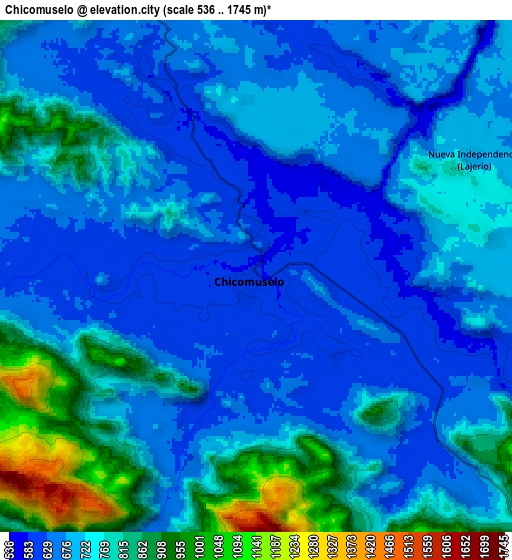 Zoom OUT 2x Chicomuselo, Mexico elevation map