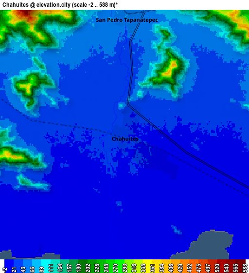 Zoom OUT 2x Chahuites, Mexico elevation map