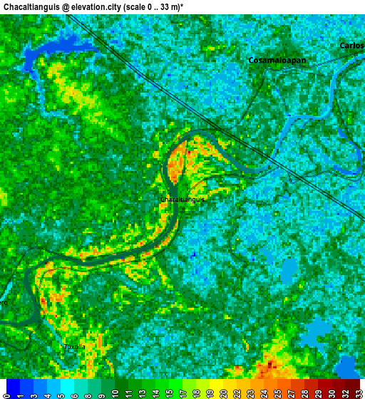 Zoom OUT 2x Chacaltianguis, Mexico elevation map