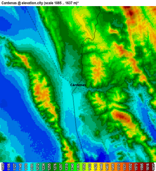 Zoom OUT 2x Cárdenas, Mexico elevation map