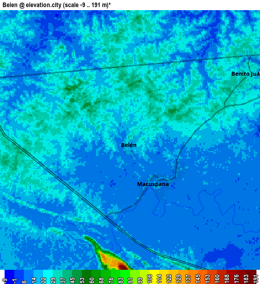 Zoom OUT 2x Belén, Mexico elevation map