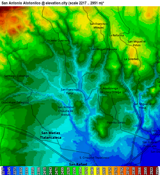 Zoom OUT 2x San Antonio Atotonilco, Mexico elevation map