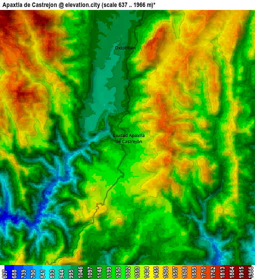 Zoom OUT 2x Apaxtla de Castrejón, Mexico elevation map