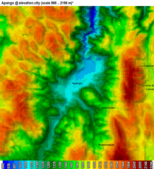 Zoom OUT 2x Apango, Mexico elevation map