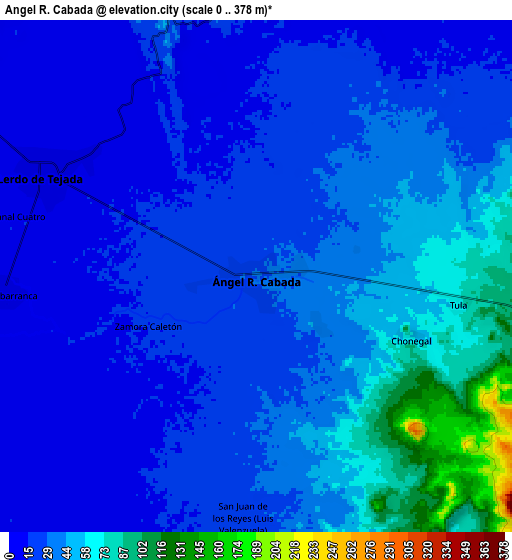 Zoom OUT 2x Ángel R. Cabada, Mexico elevation map