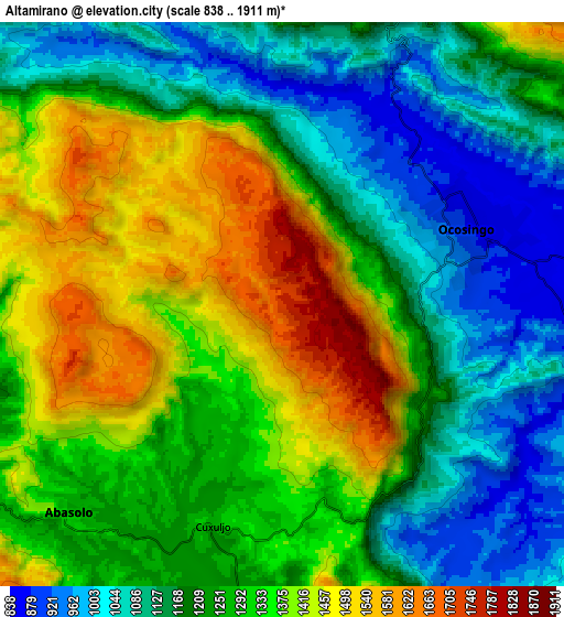 Zoom OUT 2x Altamirano, Mexico elevation map