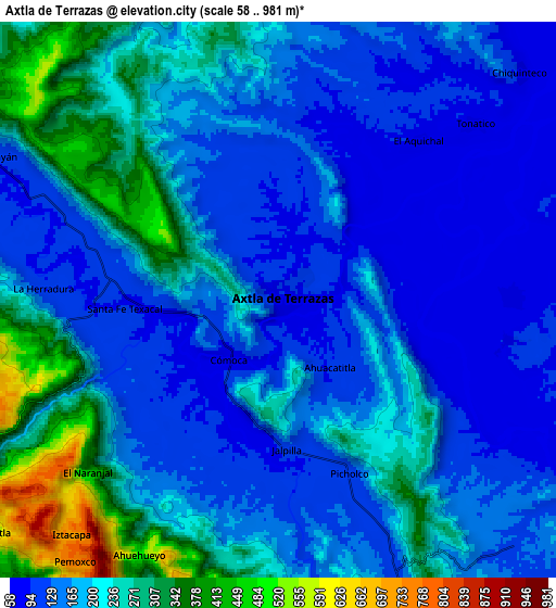 Zoom OUT 2x Axtla de Terrazas, Mexico elevation map