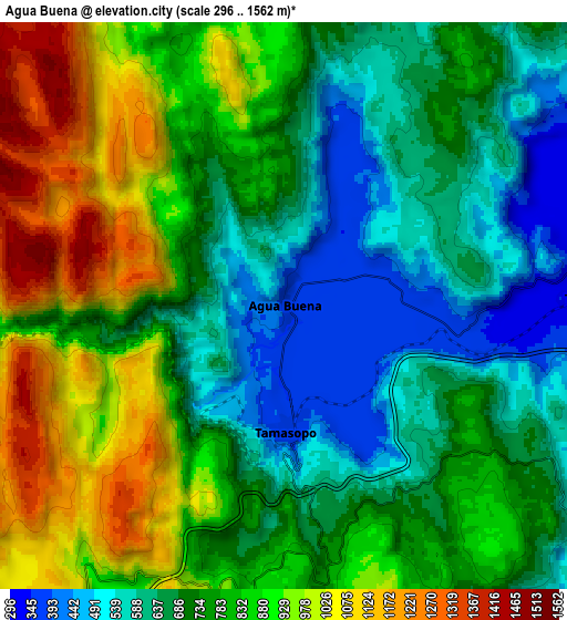 Zoom OUT 2x Agua Buena, Mexico elevation map